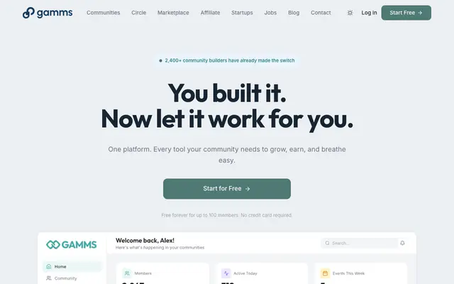 Screenshot of Communities | Where communities live, grow, and connect. | Gamms