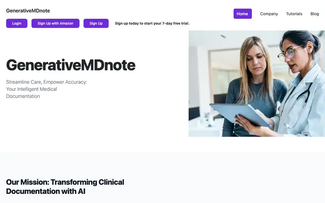 Screenshot of Generative MD Note