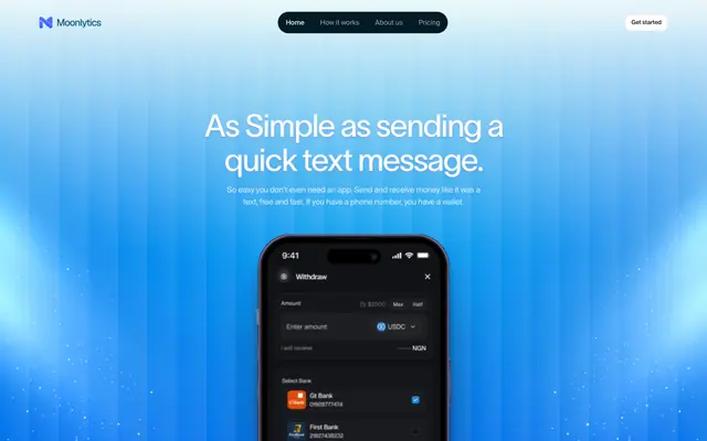 Screenshot of Moonlytics — curved shutter scroll
