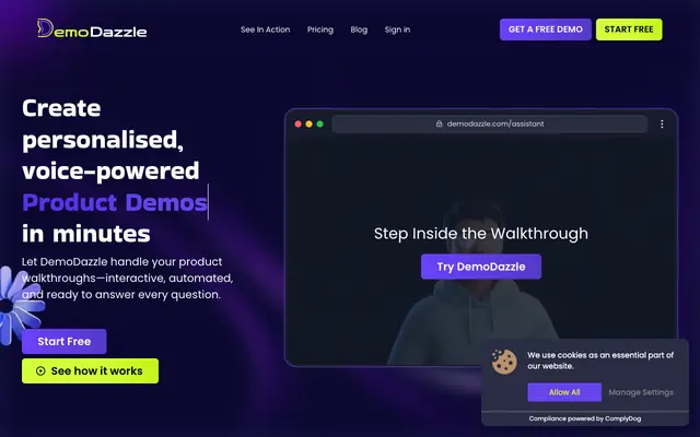 Screenshot of DemoDazzle – Smarter Demos, Effortless Engagement