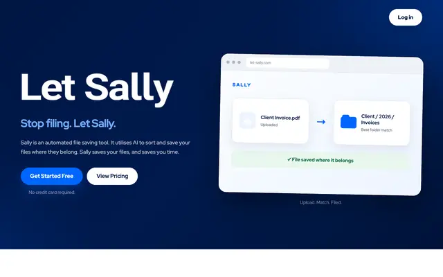 Screenshot of Sally – Automatically organise your documents