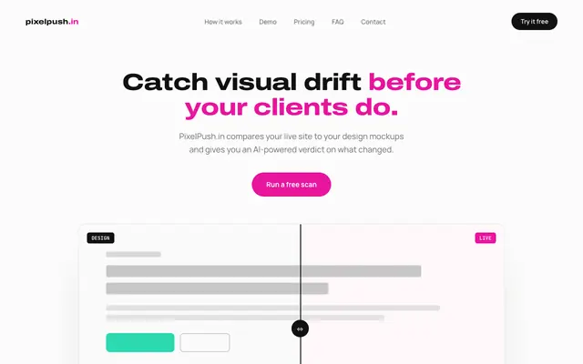 Screenshot of PixelPush.in