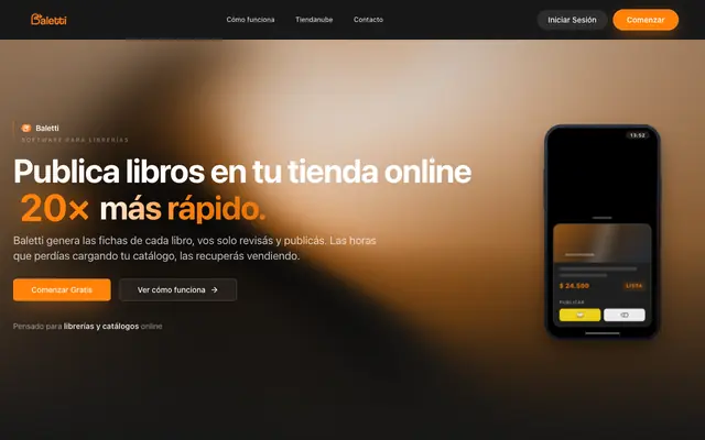 Screenshot of Baletti — Publicá libros en tu tienda online 10x más rápido