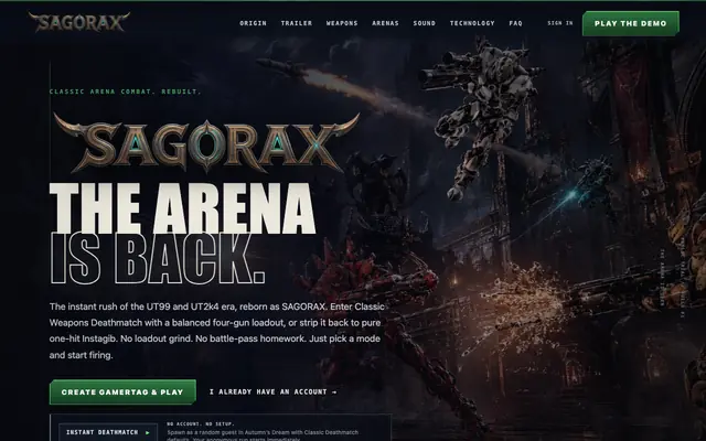Screenshot of SAGORAX ARENA | The Arena Is Back