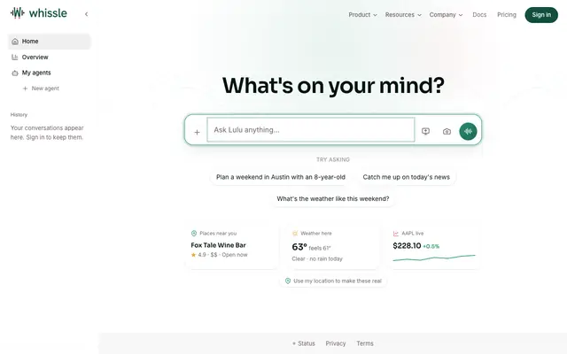 Screenshot of Whissle