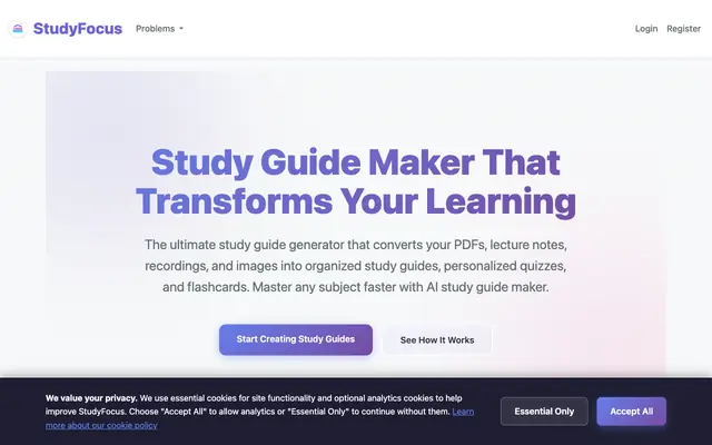 Screenshot of Study Guide Maker | StudyFocus