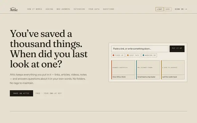 Screenshot of Attic