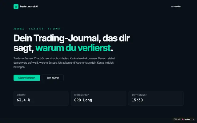 Screenshot of Trader Journal AI – Trades analysieren & Fehler erkennen