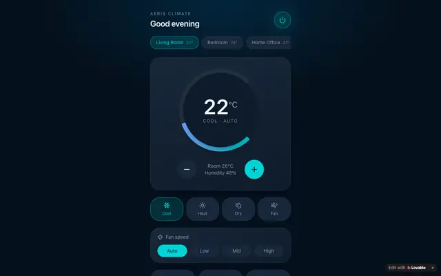 Screenshot of Aeris — Smart Air Conditioner Control