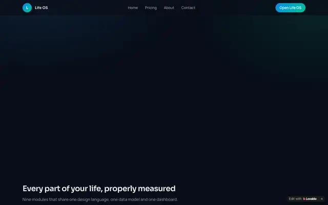 Screenshot of Life OS — Personal mission control for money & habits