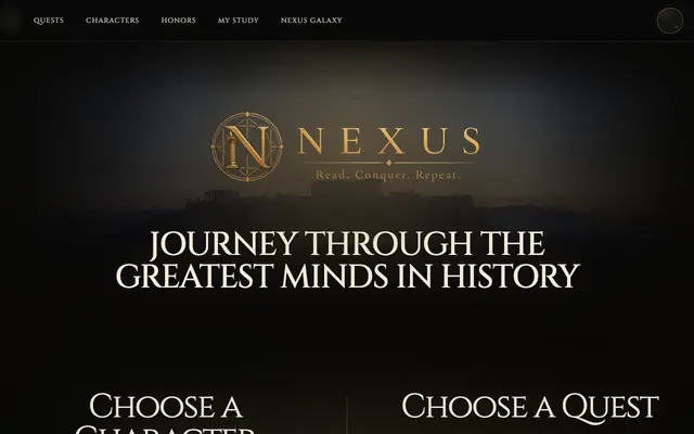 Screenshot of The Nexus Archive | Quests Through the Great Works