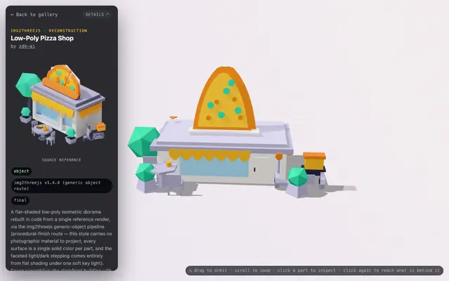 Screenshot of img2threejs — Live Demo Gallery
