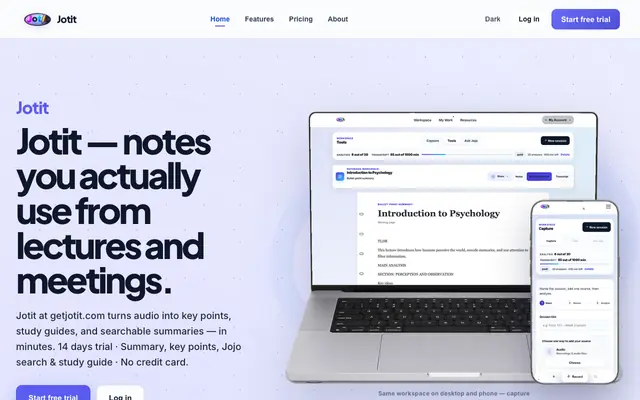 Screenshot of Jotit