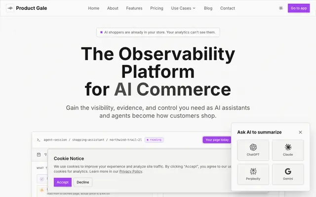 Screenshot of Product Gale - AI-Powered Data Curation at Scale