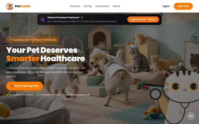 Screenshot of PetHealth — Smarter Pet Healthcare