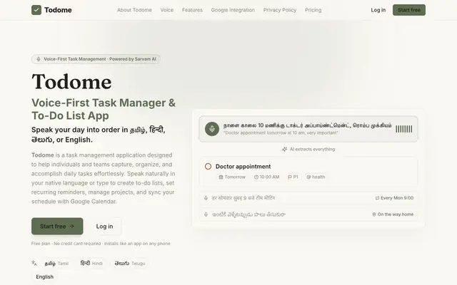 Screenshot of Todome