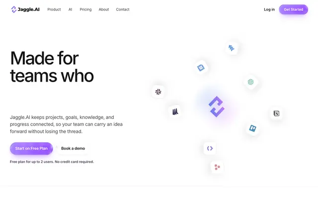 Screenshot of AI Project Management Software for Connected Teams | Jaggle.AI