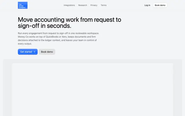 Screenshot of Finish complex accounting, audit, and tax work | Money Co.