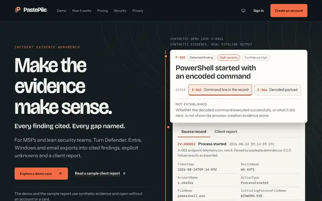 Screenshot of Pastepile - Memory for your AI. Privacy for your secrets.