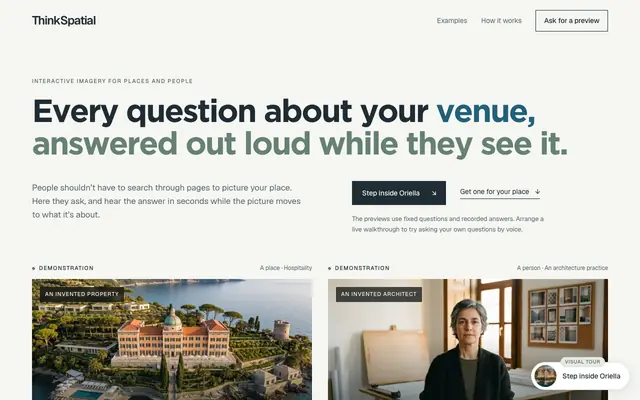 Screenshot of ThinkSpatial — A thinking environment for your projects