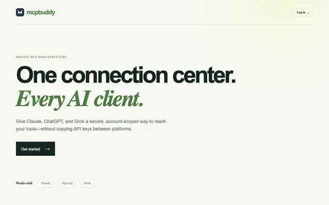 Screenshot of MCPBuddy — your AI connection center