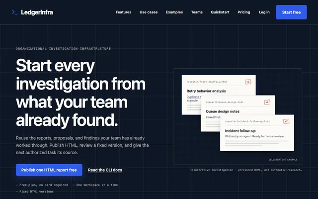 Screenshot of Share AI-Generated HTML Slides | LedgerInfra