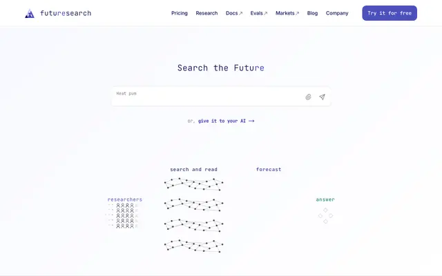 Screenshot of FutureSearch: Search the Future