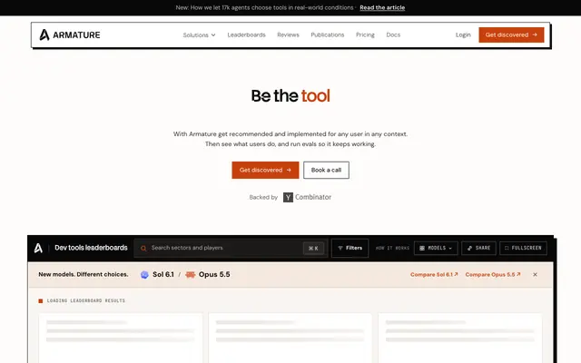 Screenshot of Armature · Product analytics for agent sessions
