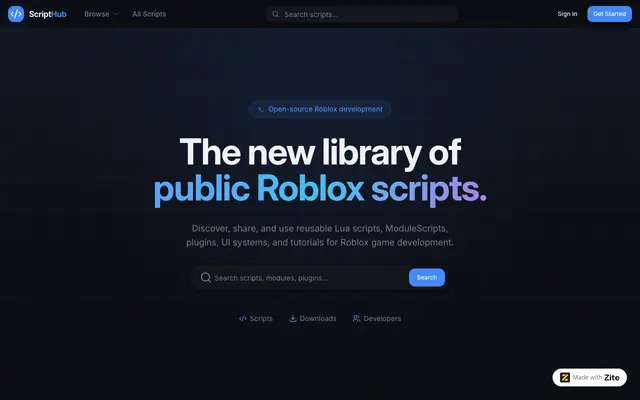 Screenshot of ScriptHub | Zite