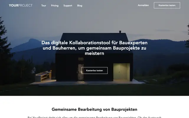 Screenshot of YourProject: Gemeinsame Bearbeitung von Bauprojekten