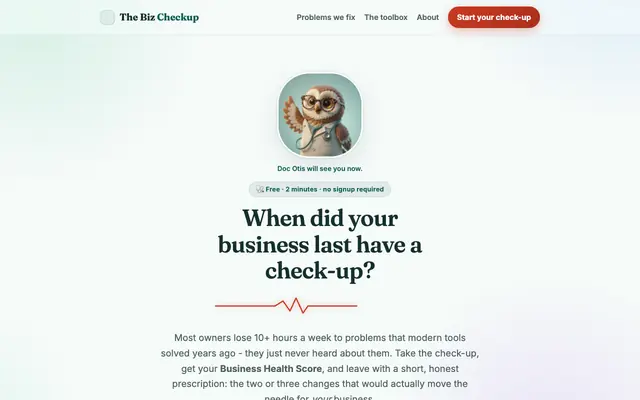 Screenshot of The Biz Checkup - Find out what your business is missing