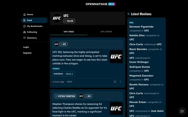 Screenshot of UFC - OpenMatHub