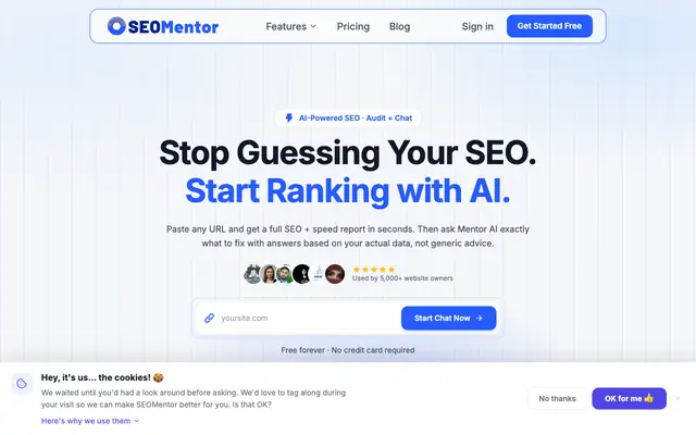 Screenshot of SEOMentor — AI-Powered SEO Audit & Speed Analysis