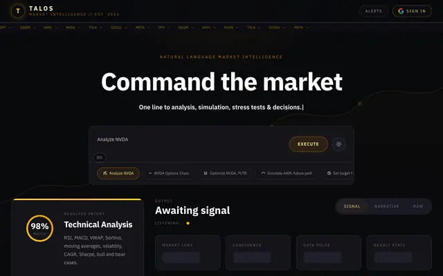 Screenshot of Talos Command Layer