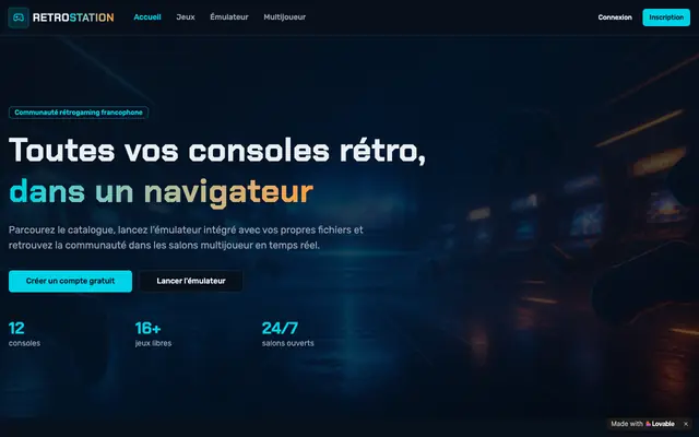 Screenshot of RetroStation — Émulation PSP, PS2 et rétrogaming