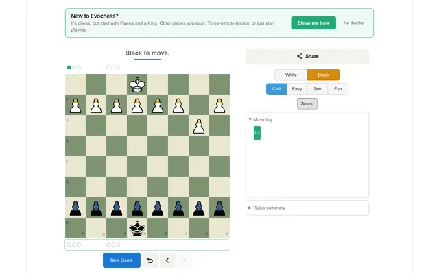 Screenshot of EvoChess!