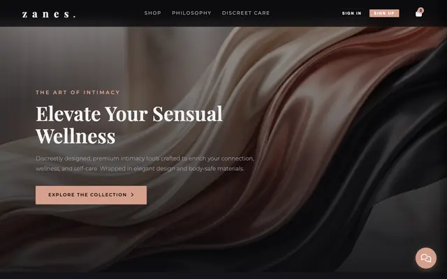 Screenshot of Zanes | Luxury Wellness & Harmony