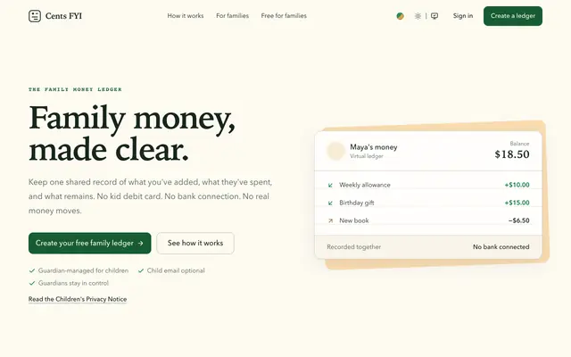 Screenshot of Cents FYI