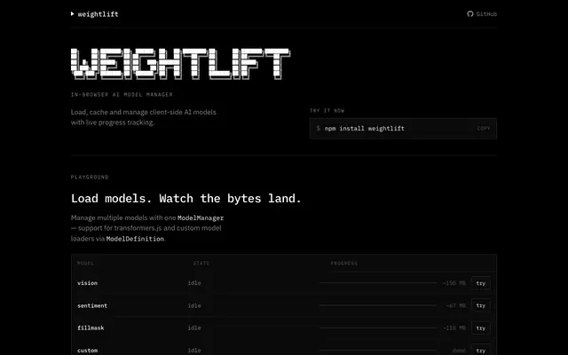 Screenshot of weightlift