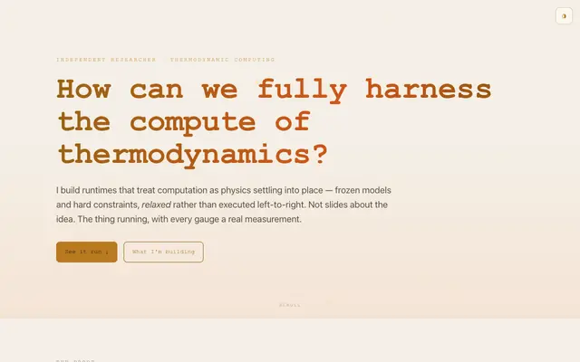 Screenshot of Paul Shaver — Thermodynamic Computing