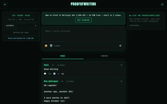 Screenshot of Proof Of Writing