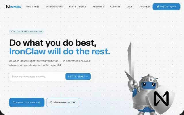 Screenshot of IronClaw: Unleash Your AI Agent, With Peace of Mind