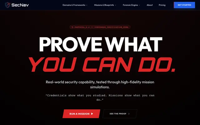 Screenshot of SecNav | Forensic Proficiency Platform