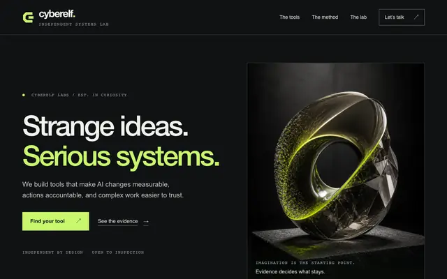 Screenshot of Cyberelf Labs — Whetstone, a Promotion Gate for AI Systems