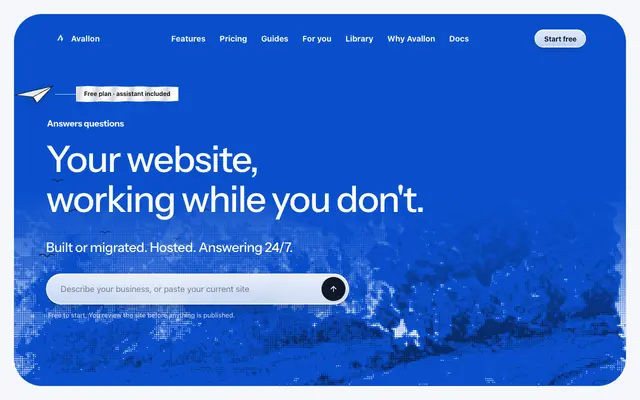 Screenshot of Avallon - Build Websites with AI