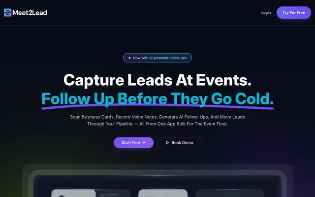 Screenshot of AI-Powered Post-Event Lead Automation & Follow-Up CRM