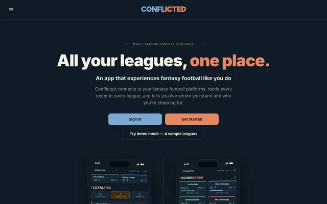 Screenshot of Conflicted Sports