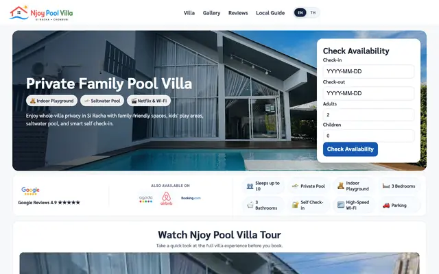 Screenshot of Njoy Pool Villa