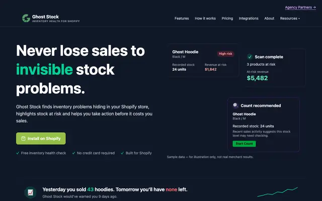 Screenshot of Ghost Stock