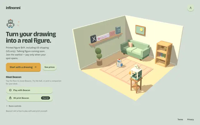 Screenshot of Infinomni, Build Robots With Words